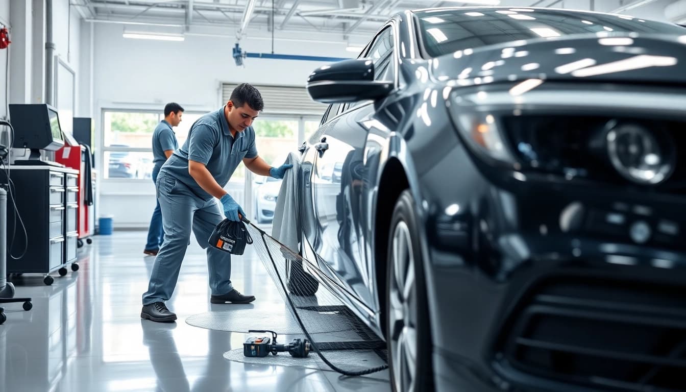Professionelle Leasing Rückläufer Aufbereitung mit Fokus auf Fahrzeugreinigung und Pflege.