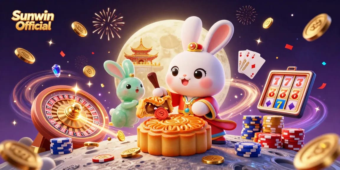 Engage in thrilling games at Sunwin Official with our moon rabbit scene showcasing dynamic casino elements.