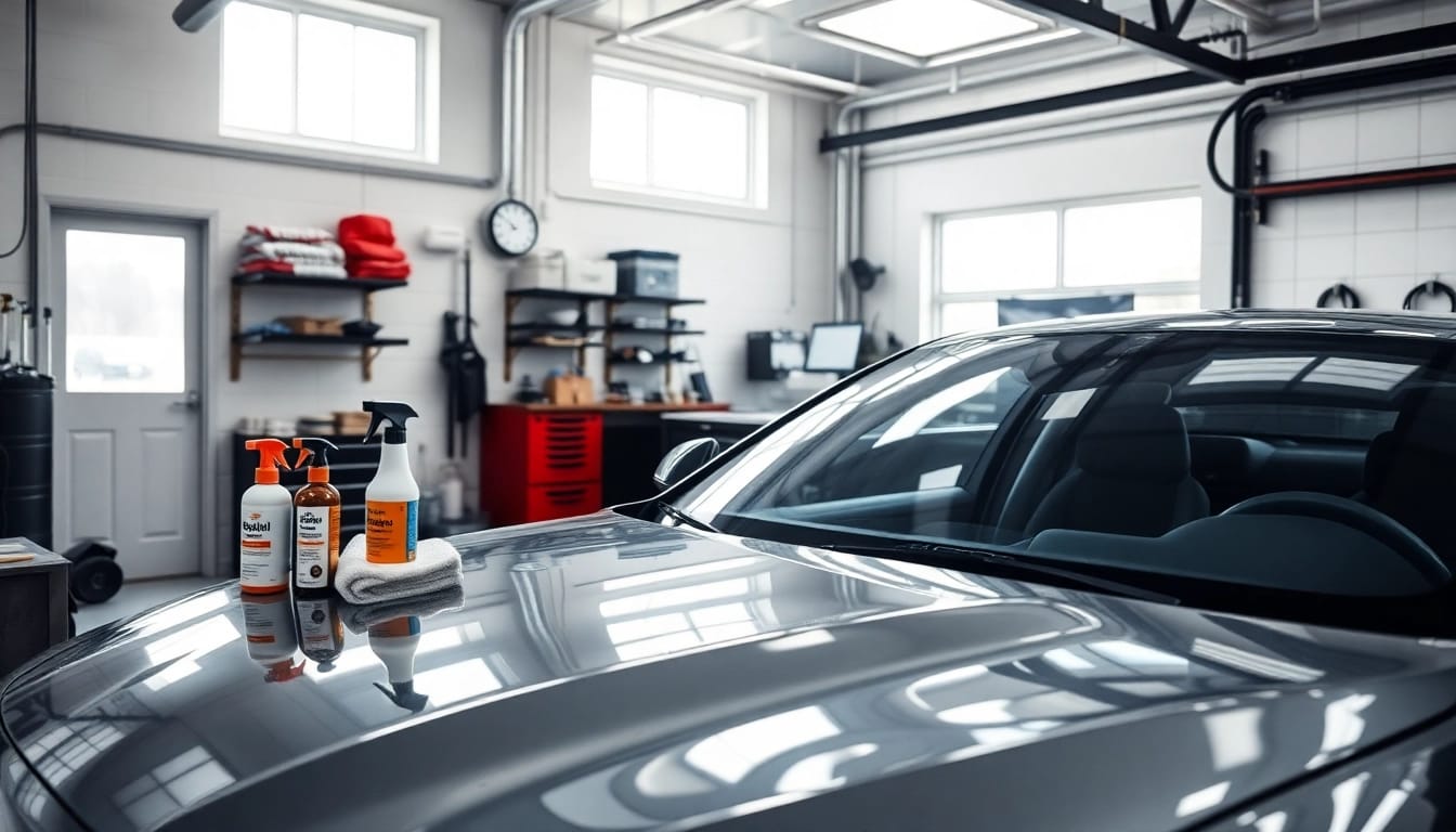 Autopflege Shop zeigt eine professionelle Autoaufbereitung mit glänzendem Finish und hochwertigen Produkten.