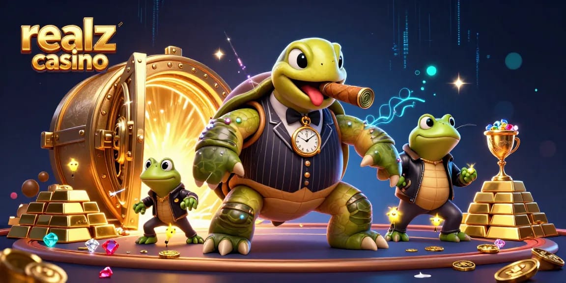 Explore the realz casino with vibrant 3D characters and dynamic gaming elements.