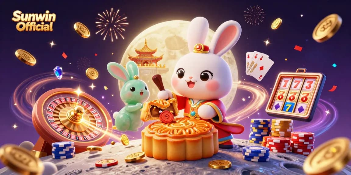 Engage in thrilling games at Sunwin Official with our moon rabbit scene showcasing dynamic casino elements.