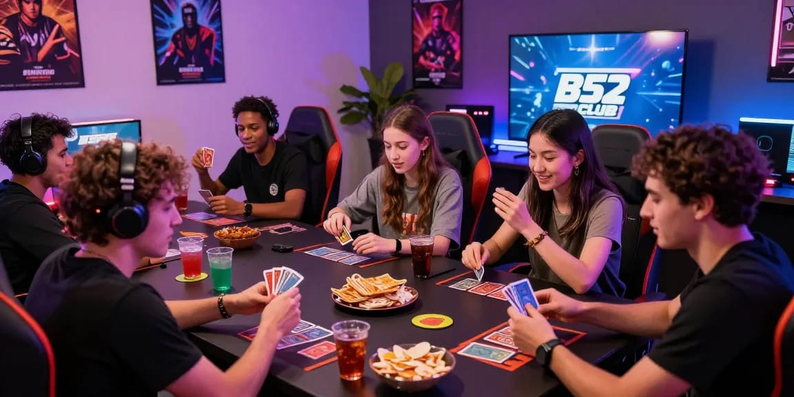 Engaging scene with friends playing games at https://b52club.radio.fm/ showcasing vibrant atmosphere and fun.