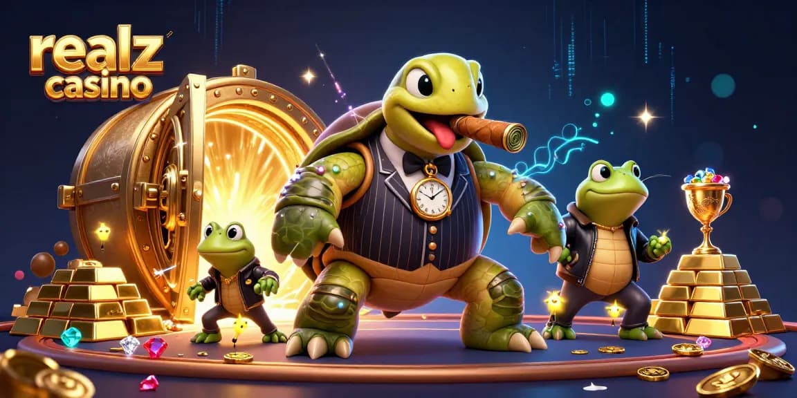Explore the realz casino with vibrant 3D characters and dynamic gaming elements.