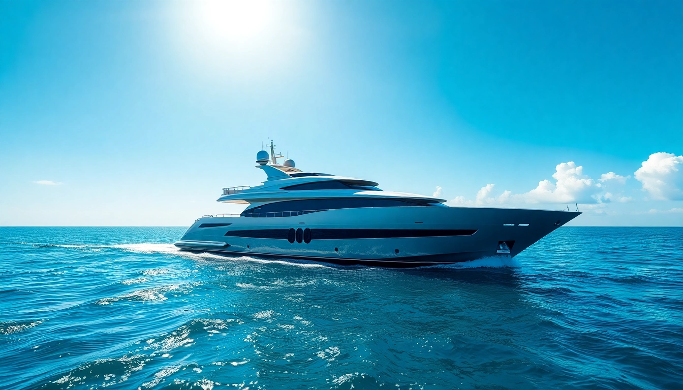 Erleben Sie die Mega Lüfer Yachts in einer ruhigen Ozeanumgebung mit elegantem Design.