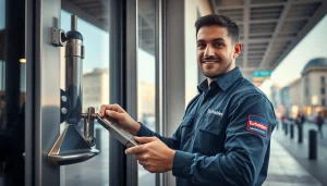 Schlüsseldienst Pforzheim öffnet fachmännisch eine Tür mit Spezialwerkzeugen.