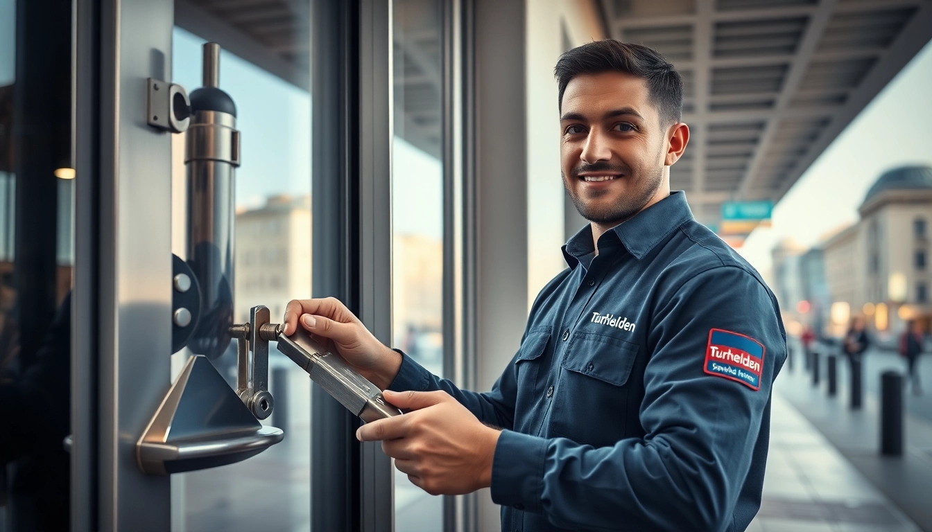 Schlüsseldienst Pforzheim öffnet fachmännisch eine Tür mit Spezialwerkzeugen.