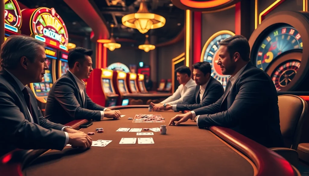 Engage in high-stakes poker action at home jili7 casino with vibrant lights and premium gaming.