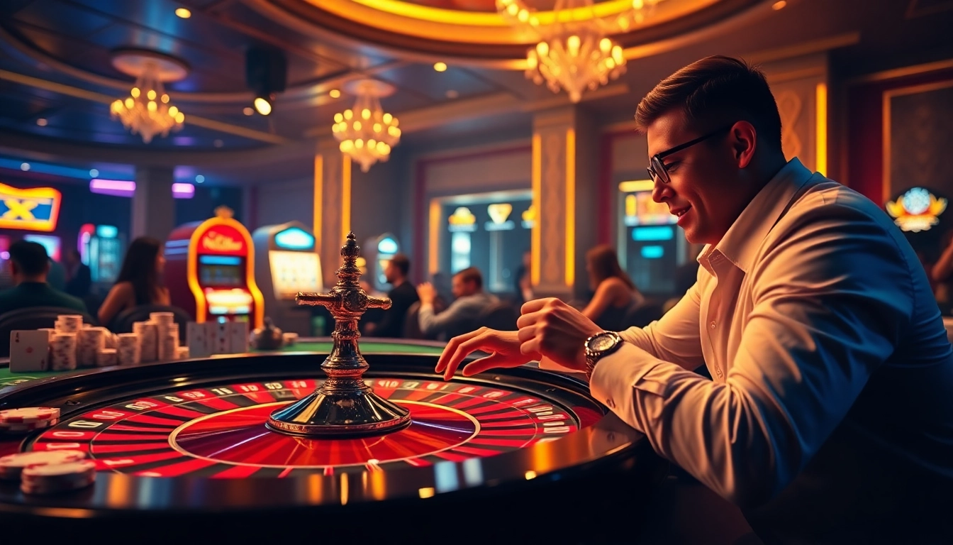 Experience excitement at a luxurious casino with MMOO strategy and vibrant gaming elements.